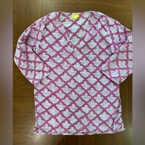 Roberta Roller Rabbit Pink and White Girls Size 12 Swim Coverup